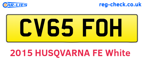 CV65FOH are the vehicle registration plates.