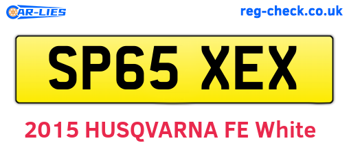 SP65XEX are the vehicle registration plates.