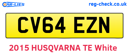 CV64EZN are the vehicle registration plates.