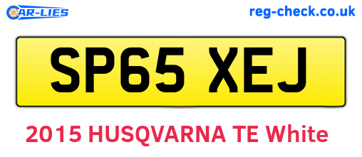 SP65XEJ are the vehicle registration plates.