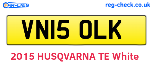 VN15OLK are the vehicle registration plates.