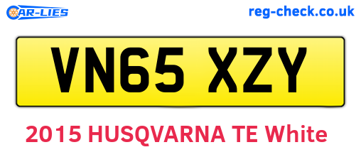 VN65XZY are the vehicle registration plates.