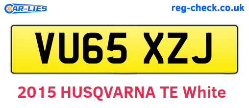 VU65XZJ are the vehicle registration plates.