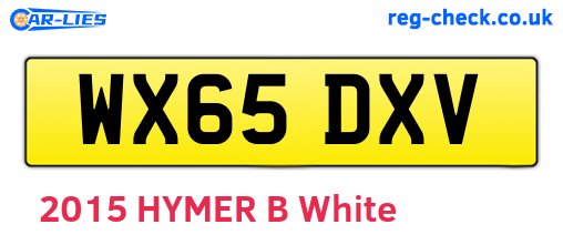 WX65DXV are the vehicle registration plates.