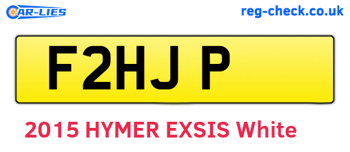 F2HJP are the vehicle registration plates.
