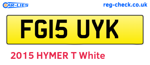 FG15UYK are the vehicle registration plates.