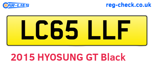 LC65LLF are the vehicle registration plates.
