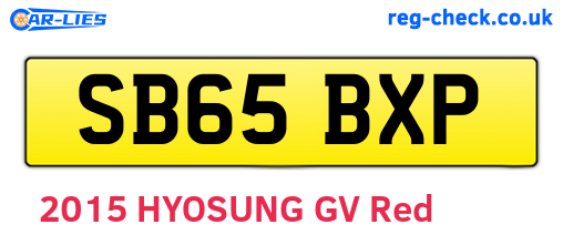 SB65BXP are the vehicle registration plates.