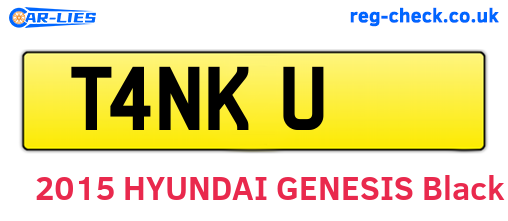 T4NKU are the vehicle registration plates.