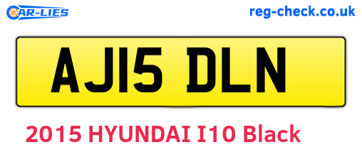 AJ15DLN are the vehicle registration plates.