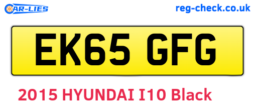 EK65GFG are the vehicle registration plates.