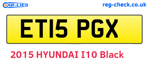 ET15PGX are the vehicle registration plates.