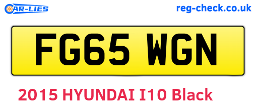 FG65WGN are the vehicle registration plates.