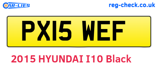 PX15WEF are the vehicle registration plates.