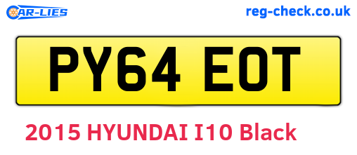 PY64EOT are the vehicle registration plates.