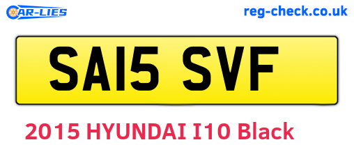 SA15SVF are the vehicle registration plates.