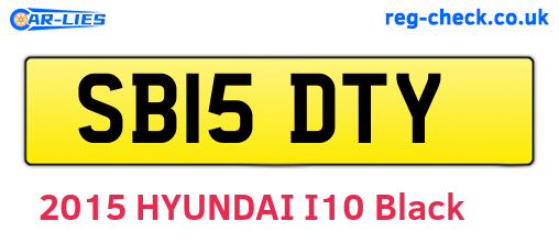 SB15DTY are the vehicle registration plates.