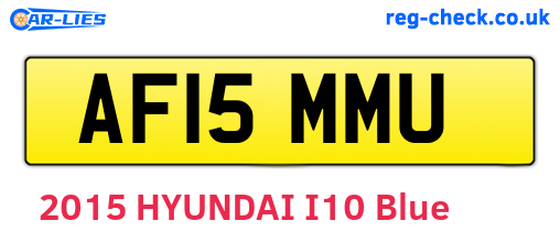 AF15MMU are the vehicle registration plates.