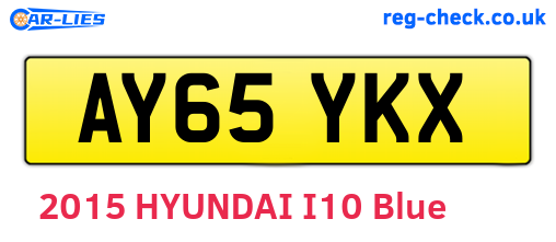 AY65YKX are the vehicle registration plates.