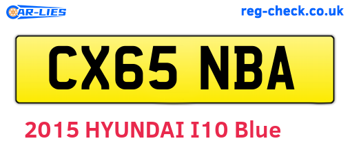 CX65NBA are the vehicle registration plates.