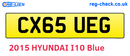 CX65UEG are the vehicle registration plates.