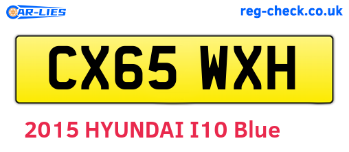 CX65WXH are the vehicle registration plates.