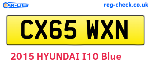 CX65WXN are the vehicle registration plates.
