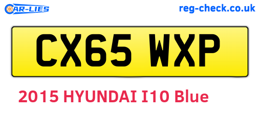CX65WXP are the vehicle registration plates.