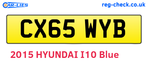 CX65WYB are the vehicle registration plates.
