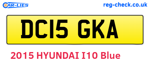 DC15GKA are the vehicle registration plates.