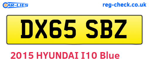 DX65SBZ are the vehicle registration plates.
