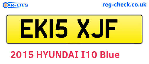 EK15XJF are the vehicle registration plates.