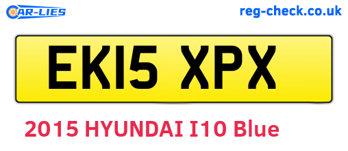 EK15XPX are the vehicle registration plates.