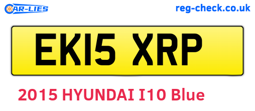 EK15XRP are the vehicle registration plates.