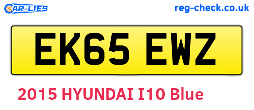 EK65EWZ are the vehicle registration plates.