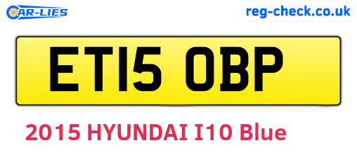 ET15OBP are the vehicle registration plates.