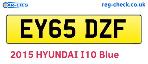 EY65DZF are the vehicle registration plates.