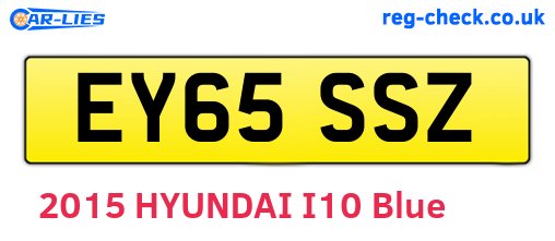 EY65SSZ are the vehicle registration plates.