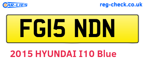 FG15NDN are the vehicle registration plates.