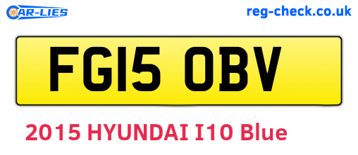 FG15OBV are the vehicle registration plates.