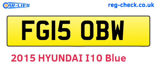 FG15OBW are the vehicle registration plates.