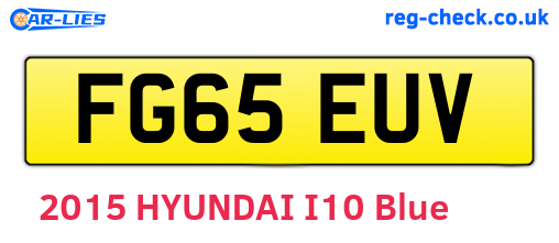 FG65EUV are the vehicle registration plates.