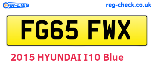 FG65FWX are the vehicle registration plates.