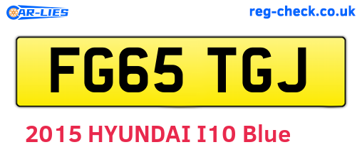 FG65TGJ are the vehicle registration plates.
