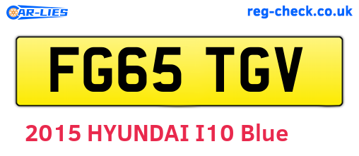 FG65TGV are the vehicle registration plates.