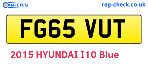 FG65VUT are the vehicle registration plates.