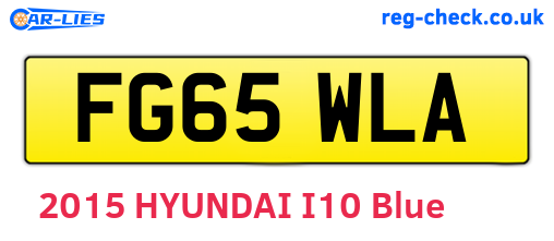 FG65WLA are the vehicle registration plates.