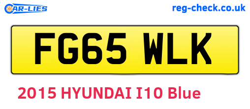 FG65WLK are the vehicle registration plates.