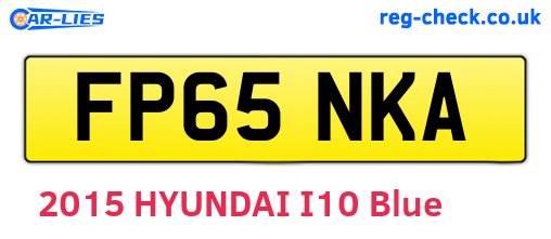 FP65NKA are the vehicle registration plates.