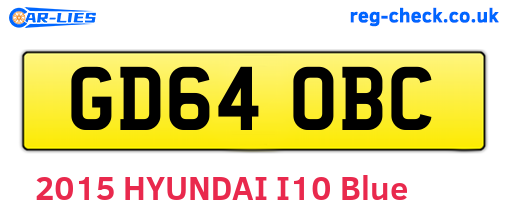 GD64OBC are the vehicle registration plates.